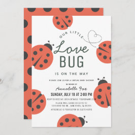 Invitación Little Love Bug Ladybug Virtual Baby Shower