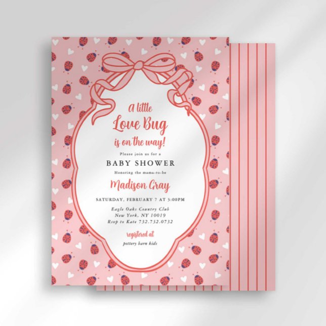 Invitación Little Love Bug on the Way Baby Shower Invitation (Subido por el creador)