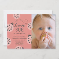 Little Love Bug Pink Ladybug 1er cumpleaños Photo