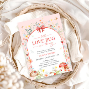 Invitación Little Love Bug Wildflower Baby Shower