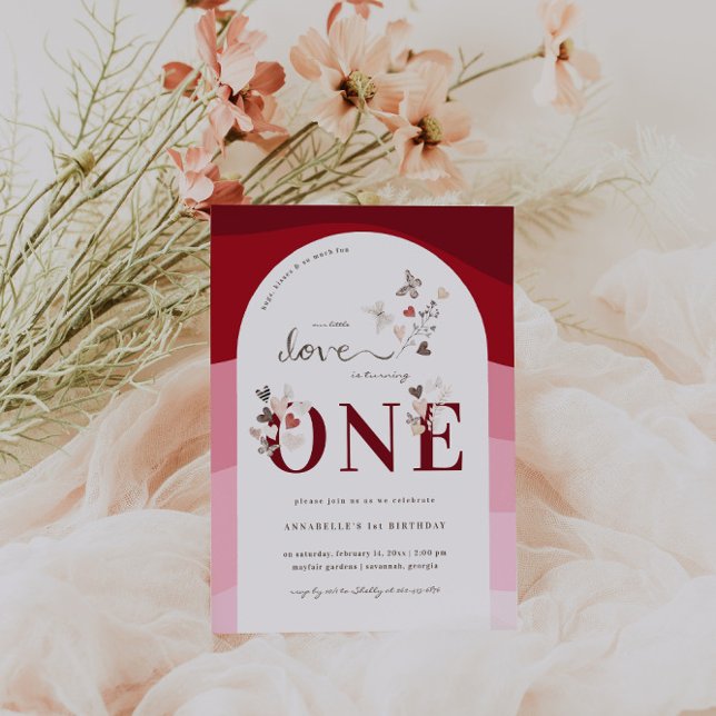 Invitación Little Love Valentine | Boho 1º cumpleaños (Subido por el creador)