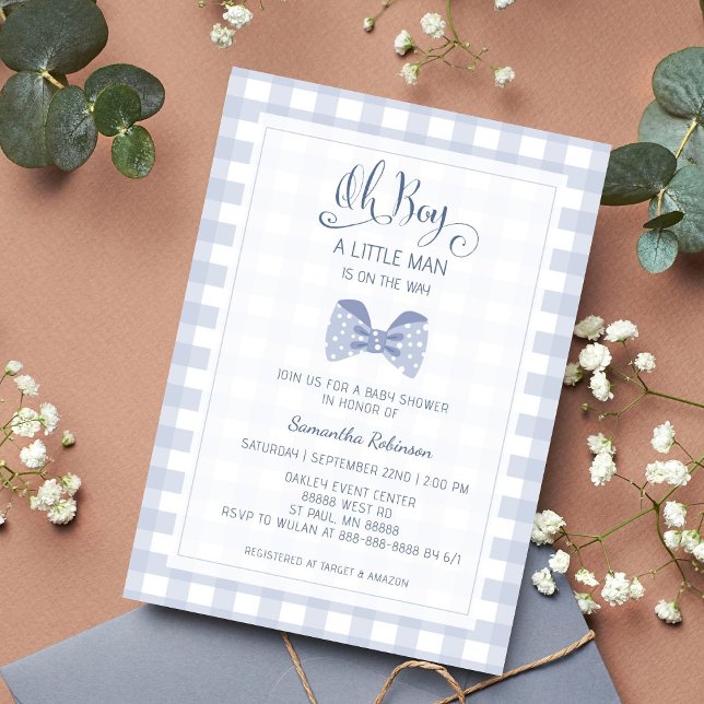 Invitación Little Man Blue bow tie (Subido por el creador)
