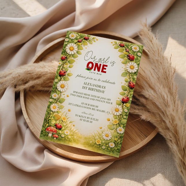 Invitación Little Meadow Lady Turns One (Subido por el creador)