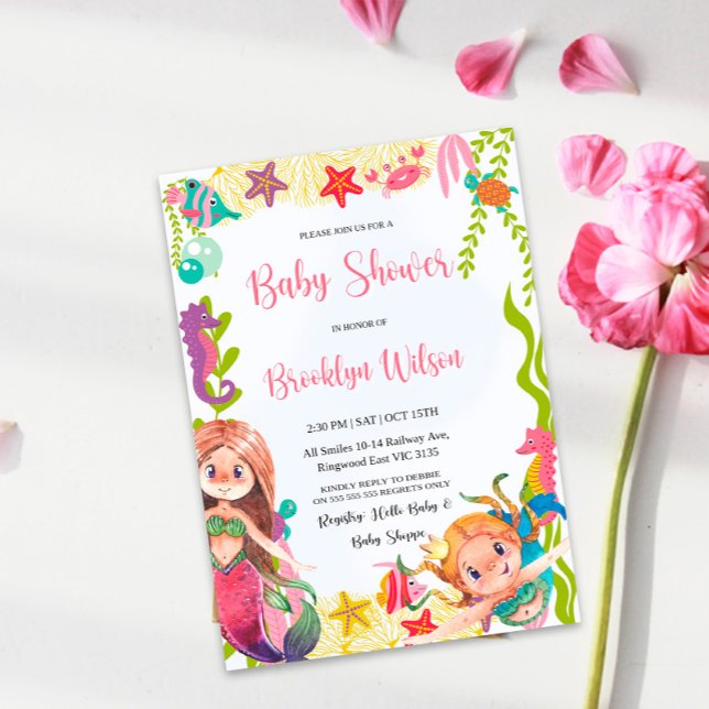 Invitación Little Mermaid Baby Shower (Subido por el creador)