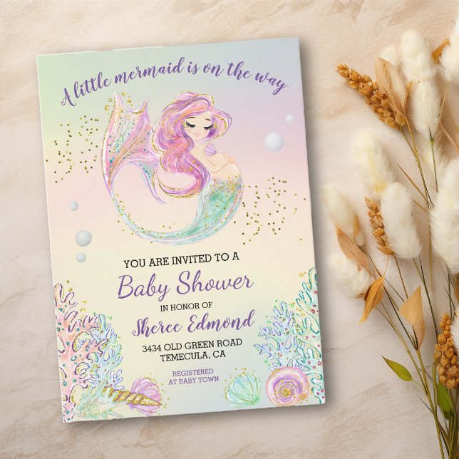 Invitación Little Mermaid Baby Shower (Subido por el creador)