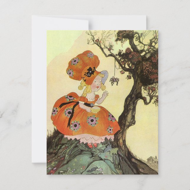 Invitación Little Miss Muffet & Araña, Versión Antigua de Mam (Anverso)