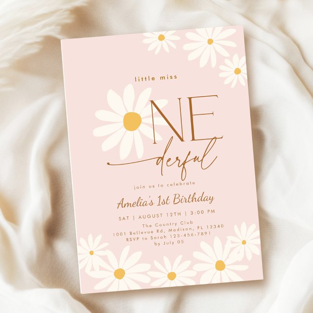 Invitación Little Miss Onederful Daisy 1st Birthday (Subido por el creador)