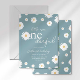 Invitación Little Miss Onederful de Daisy Azul Mat