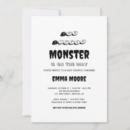 Invitación Little Monster Baby Shower Typography Design