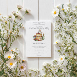 Invitación Little Mouse con pastel de cumpleaños Cumpleaños C