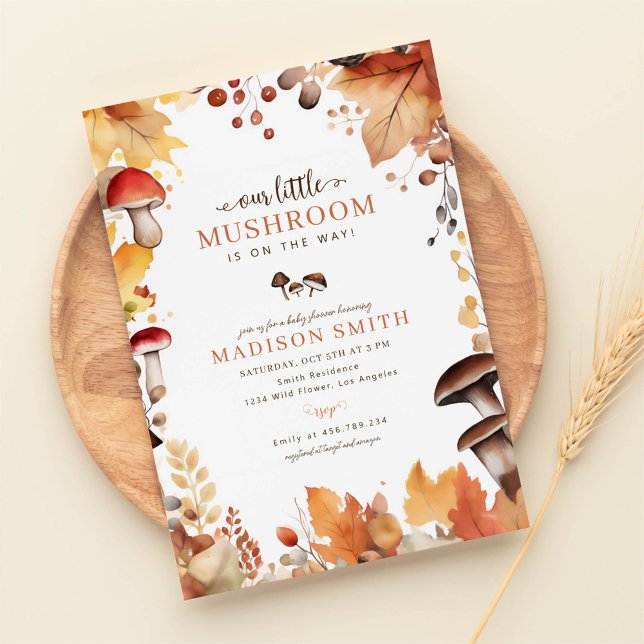 Invitación Little Mushroom Boho Autumn Baby Shower (Subido por el creador)