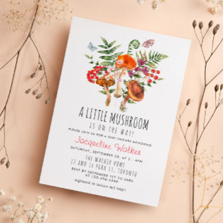 Invitación Little Mushroom Fall Baby Shower