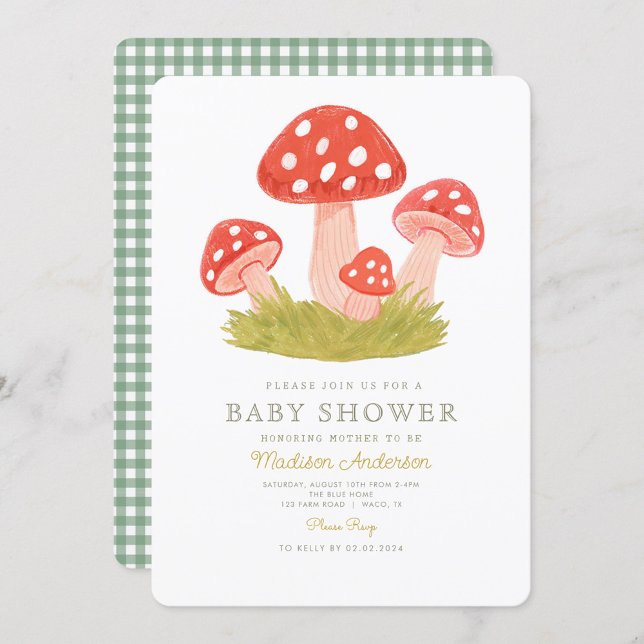 Invitación Little Mushroom Woodland Baby Shower (Subido por el creador)