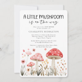 Invitación Little Mushrooms Wildflower Baby Shower