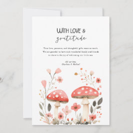 Invitación Little Mushrooms Wildflower Baby Shower Gracias