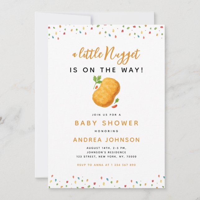 Invitación Little Nugget Foodie Baby Shower (Anverso)