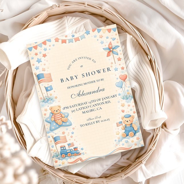 Invitación Little Patriot Welcome Baby Shower (Subido por el creador)