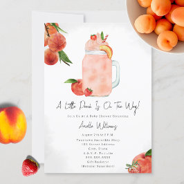Invitación Little Peach Fruit Smoothie Girl Baby Shower