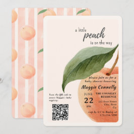 Invitación Little Peach is on the Way Baby Shower Invitation