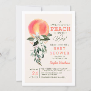 Invitación Little Peach is On the Way Peach Baby Shower