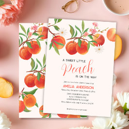 Invitación Little Peach is on the Way Peach Theme Baby Shower