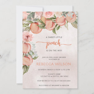 Invitación Little Peach on the Way Baby Shower Invitation