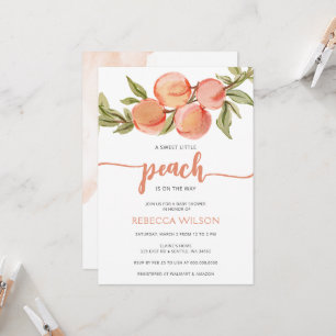 Invitación Little Peach on the Way Baby Shower Invitation