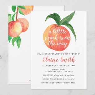 Invitación Little Peach on the Way Baby Shower Invitation