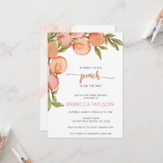 Invitación Little Peach on the Way Baby Shower Invitation