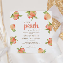 Invitación Little Peach On The Way Peach Baby Shower