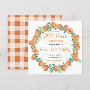 Invitación Little Peach se vuelve un cumpleaños