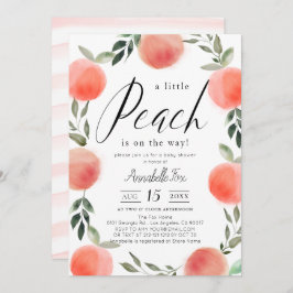 Invitación Little Peach Watercolor Baby Shower
