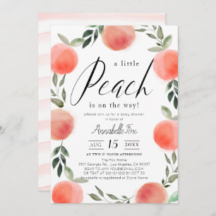 Invitación Little Peach Watercolor Baby Shower