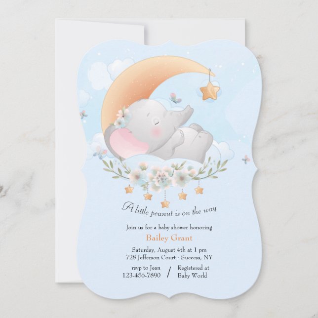 Invitación Little Peanut Baby Shower (Anverso)