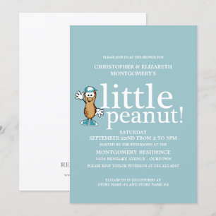 Invitación Little Peanut (Blue) Baby Shower