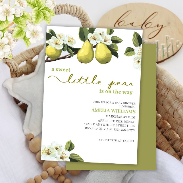 Invitación Little Pear está en camino de la fruta tema de la  (Subido por el creador)