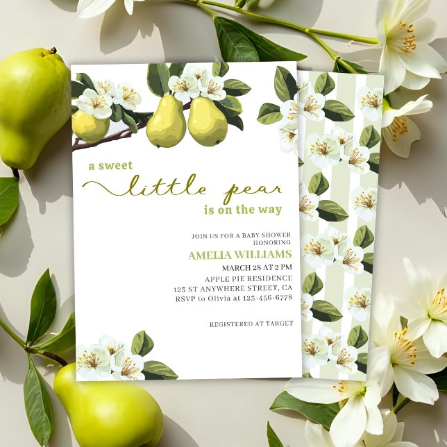 Invitación Little Pear está en camino de la fruta tema de la  (Subido por el creador)