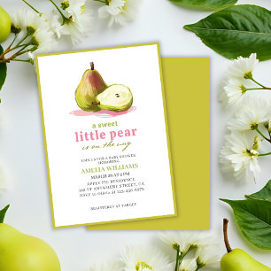 Invitación Little Pear está en camino de la fruta tema de la