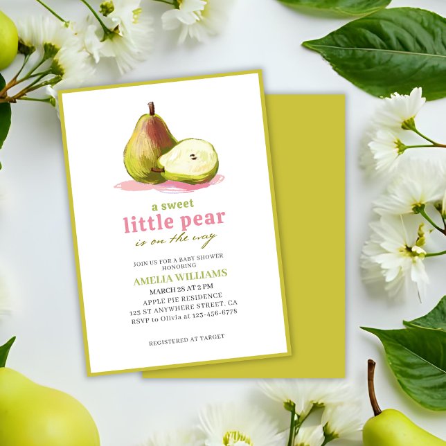 Invitación Little Pear está en camino de la fruta tema de la  (Subido por el creador)