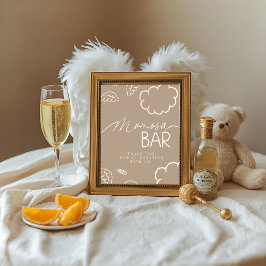 Invitación Little Piece of Heaven Beige Momosa Bar Sign