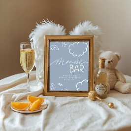 Invitación Little Piece of Heaven Blue Momosa Bar Sign