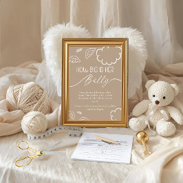 Invitación Little Piece of Heaven  How Big Is Her Belly Beige