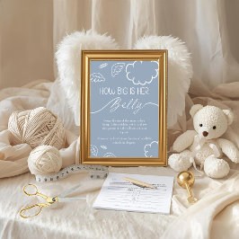 Invitación Little Piece of Heaven How Big Is Her Belly Blue