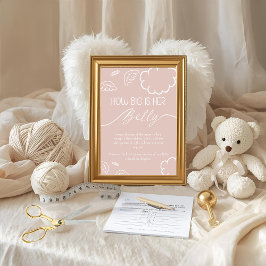 Invitación Little Piece of Heaven  How Big Is Her Belly Pink