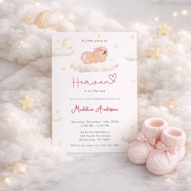 Invitación Little Piece of Heaven Moon Cloud Baby Girl Shower (Subido por el creador)