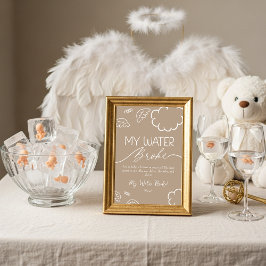 Invitación Little Piece of Heaven  My Water Broke Game Beige 