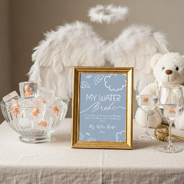 Invitación Little Piece of Heaven My Water Broke Game Blue