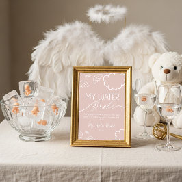 Invitación Little Piece of Heaven  My Water Broke Game Pink 