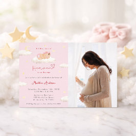 Invitación Little Piece of Heaven Photo Baby Girl Shower