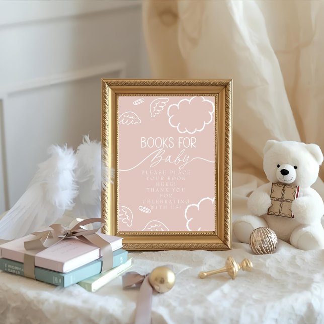 Invitación Little Piece of Heaven pink Books for Baby Sign (Little Piece of Heaven pink Books for Baby Sign)
